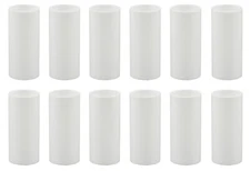 2 Inch White Plastic Candle Cover For Candelabra Base Lamp Sockets, 12 Pieces