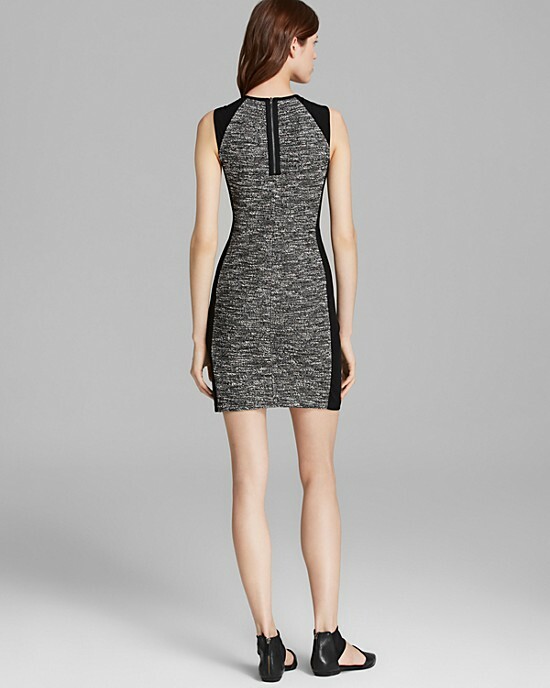 Eileen Fisher Colorblock Ponte Panels Tweed Knitted Cotton Dress L | eBay