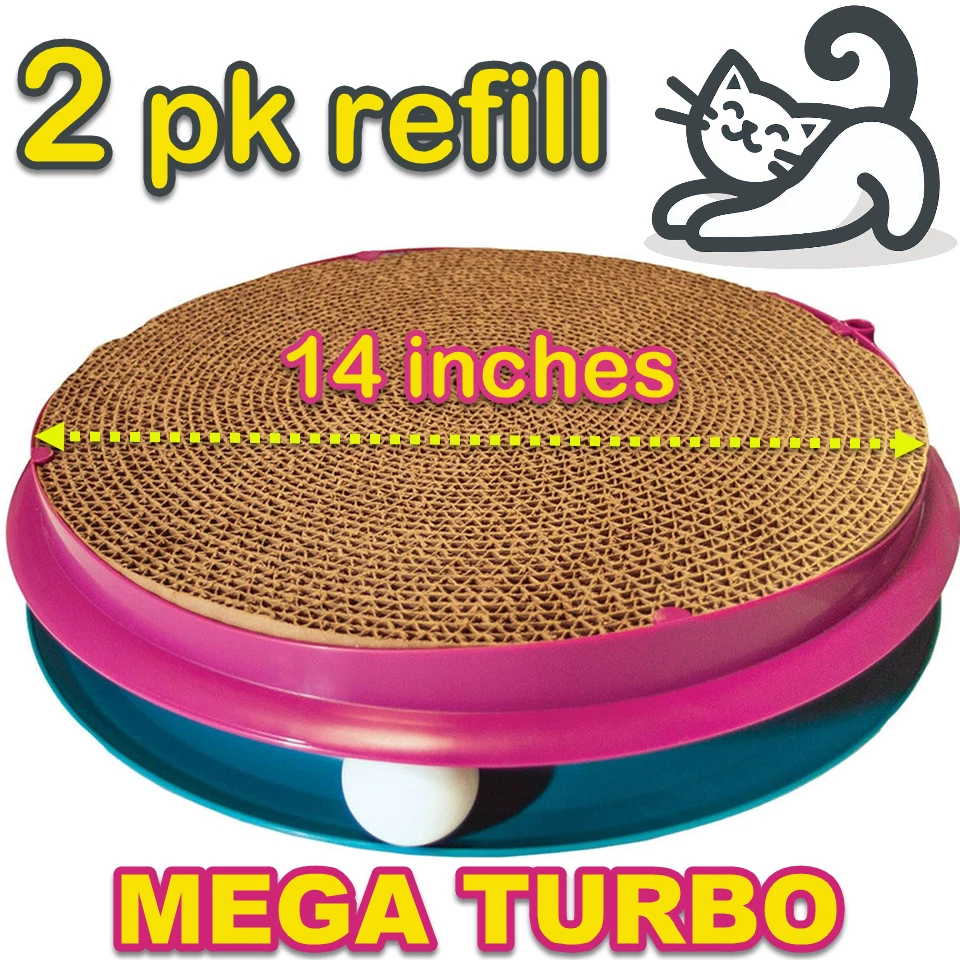 Bergan MEGA Turbo Scratcher Cat Toy 14" Replacement Scratch Pads, 2pk, USA Made
Opens in a new windo