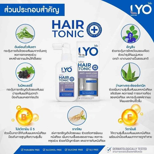LYO Set 3Pc Hair Tonic Shampoo Conditioner Hair Care Reduce Lack Beard Sideburns - Picture 3 of 11