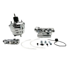 7 Dual Power Booster Chrome 1-18 Smooth Top Master Cylinder 4 Wheel Disc 7 Dual Power Booster Chrome 1-18 Smooth Top Master Cylinder 4 Wheel Disc