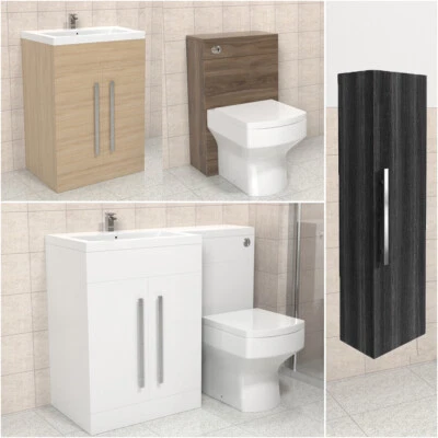 KBSTAR LH/RH L-Shape Vanity Unit Basin Sink Tall Unit BTW Toilet Bathroom Furniture Set
