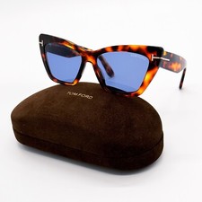 NEW TOM FORD WYATT TF871 55V WOMEN CAT EYE SUNGLASSES FT0871/S 55V BROWN EYEWEAR