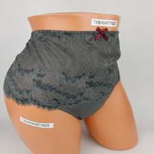 Lane Bryant Cacique Wide Side Thong Floral Lace Plus Panties Dark Gray 22/24