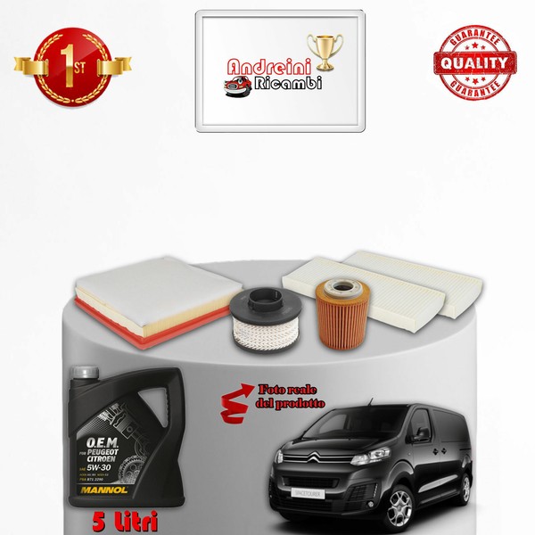 Set Service 4 Filter Und ÖL Citroen Spacetourer 1.5 Blue HDI 88KW 120CV 2018>-image