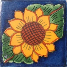 #C025) Mexican Tile sample Ceramic Handmade 4x4 inch, GET MANY AS YOU NEED !!