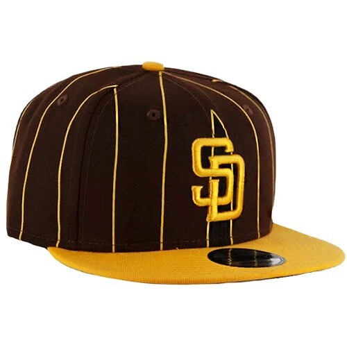 New Era San Diego Padres Brown Snapback MLB Classic pinstripe Vintage Style Cap - Picture 3 of 6