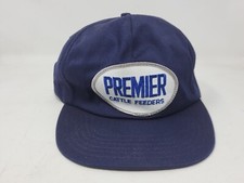 Premier Cattle Feeders Patch Blue Snapback Hat Cap USA Made