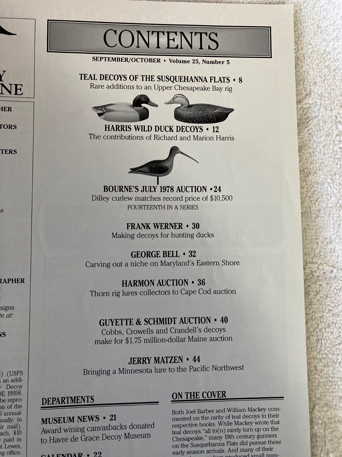 DECOY MAGAZINE September /October 2001 Harris Wild Duck Decoys eBay