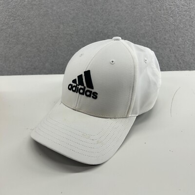 Adidas Hat Adult OSFM One Size Adjustable White 6 Panel Baseball