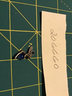 Vintage .925 Sterling Silver Fairy Pixie Tinkerbell Pendant Charm Cat Eye