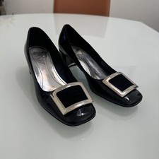 Franco Sarto Womens Carlina Loafers Shoes Block Heel Buckle Leather 7.5 M U1