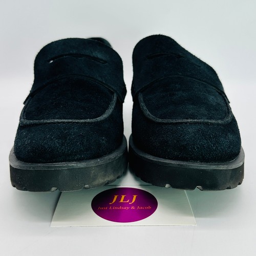 Cole Haan Women's Newburg Black Suede Lug Sole Penny Loafers W24292 Size 8.5 - Picture 2 of 12
