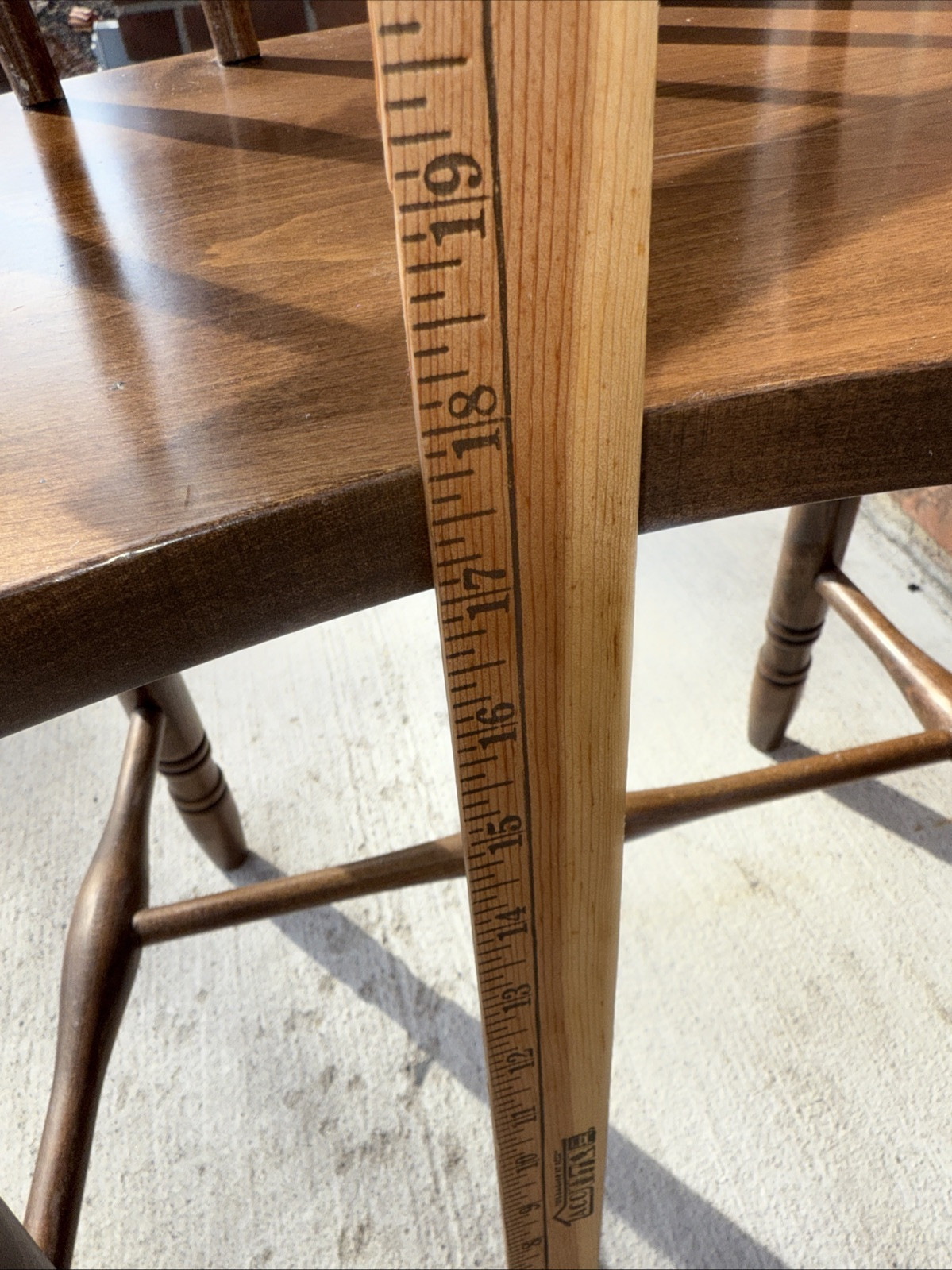 Mid Century Kidney Bean Walnut Spindle Back Vanity Chair Stool Bench Seat