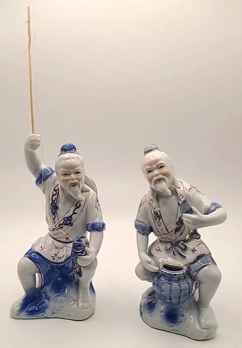 Blue And White Porcelain Figurines In Collectible Chinese Figures