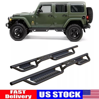 2x Running Boards for 2018-2025 Jeep Wrangler JL 4 Door Drop Side Step Nerf Bars