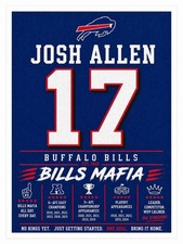 Josh Allen Buffalo Bills Poster 11x17 Unframed NFL MVP Wall Art Mafia Gifts Afc