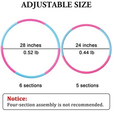 Size Adjustable Kids Exercise Hoop, Professional Hoola Rings