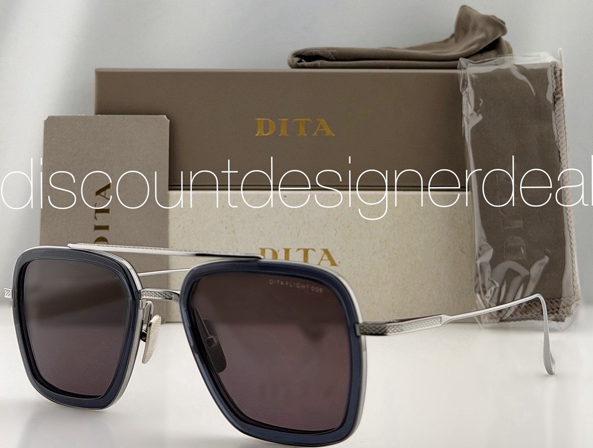 DITA Flight 006 Sunglasses Silver Smoke Gray Dark Gray Lens 52mm