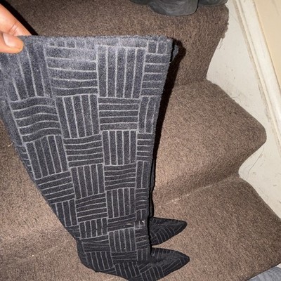 Women's 8.5  Black suede heels boots￼