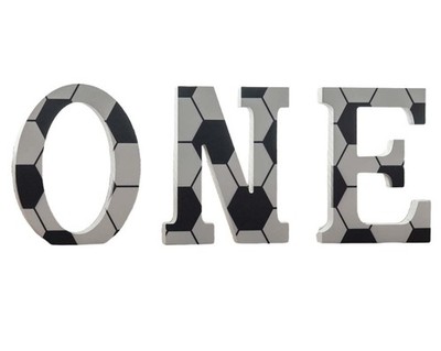 Soccer Wood Sign, Decorative Wooden Block Word Signs, Freestanding Wooden Let...