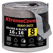 16' x 16' Large Multi-Purpose Waterproof Light Weight Heavy Duty Poly Tarp Gr...