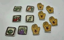 VTG Unknown Brand 12 Ceramic Sewing Buttons Vegetable Plants Gardening Gloves 