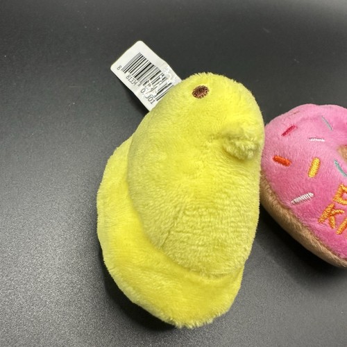 Dunkin Donuts Plush Strawberry Donut With Sprinkles & Peeps Collab Key Chain - Picture 3 of 9