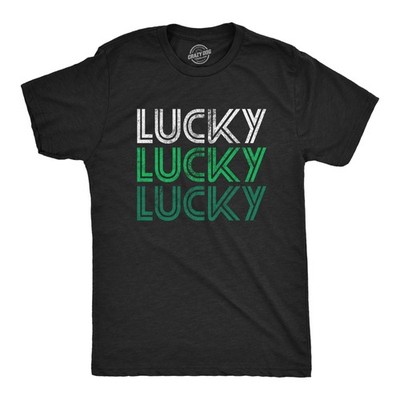 Mens Lucky Lucky Lucky T Shirt Funny Saint Patrick's Day Parade Luck Graphic