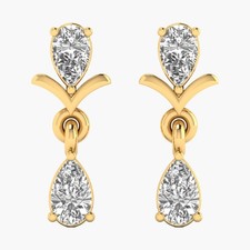 0.53 CT Round E VS1 Lab Created Diamond 14kt Yellow Gold Pear Earrings