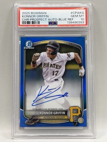 2025 Bowman Chrome Konnor Griffin Blue Refractor Auto #110/150 PSA 10 Gem Mint