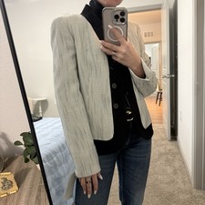 Vintage Alex Garfield Marks Black Ribbed Jacket Blazer Coat Women Size 4
