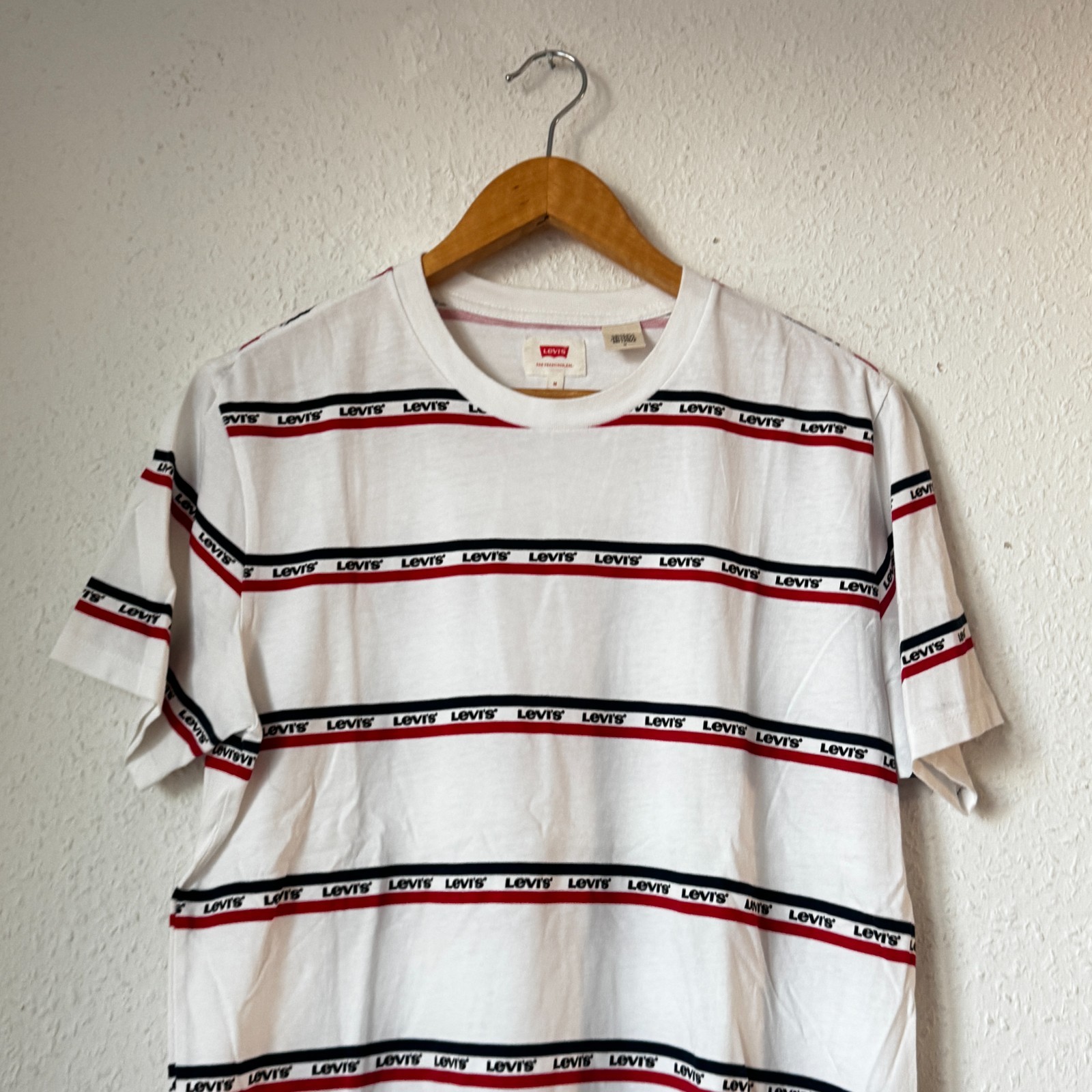 Levi's Men's Striped Logo Graphic T-Shirt - White - Size Medium image 5