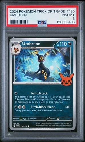 2024 POKEMON TRICK OR TRADE #130 UMBREON PSA 8