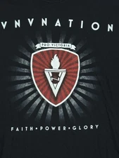 VNV Nation Licensed Pro Victoria, Faith Power Glory T Shirt, Mens M, 2009 Tour