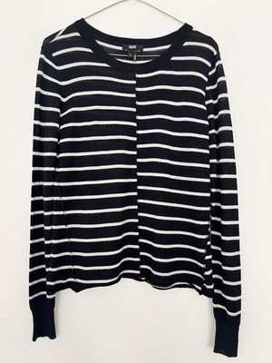 Paige Allie Sweater Women's Size Small Merino Wool Blend Knit Stripe Crew Neck