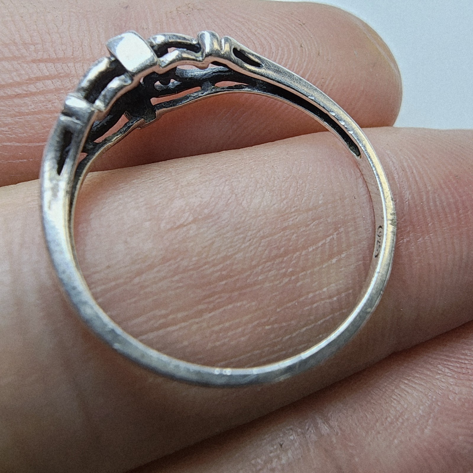 Scrollwork Cross Ring Size 10 Sterling Silver 925… - image 5