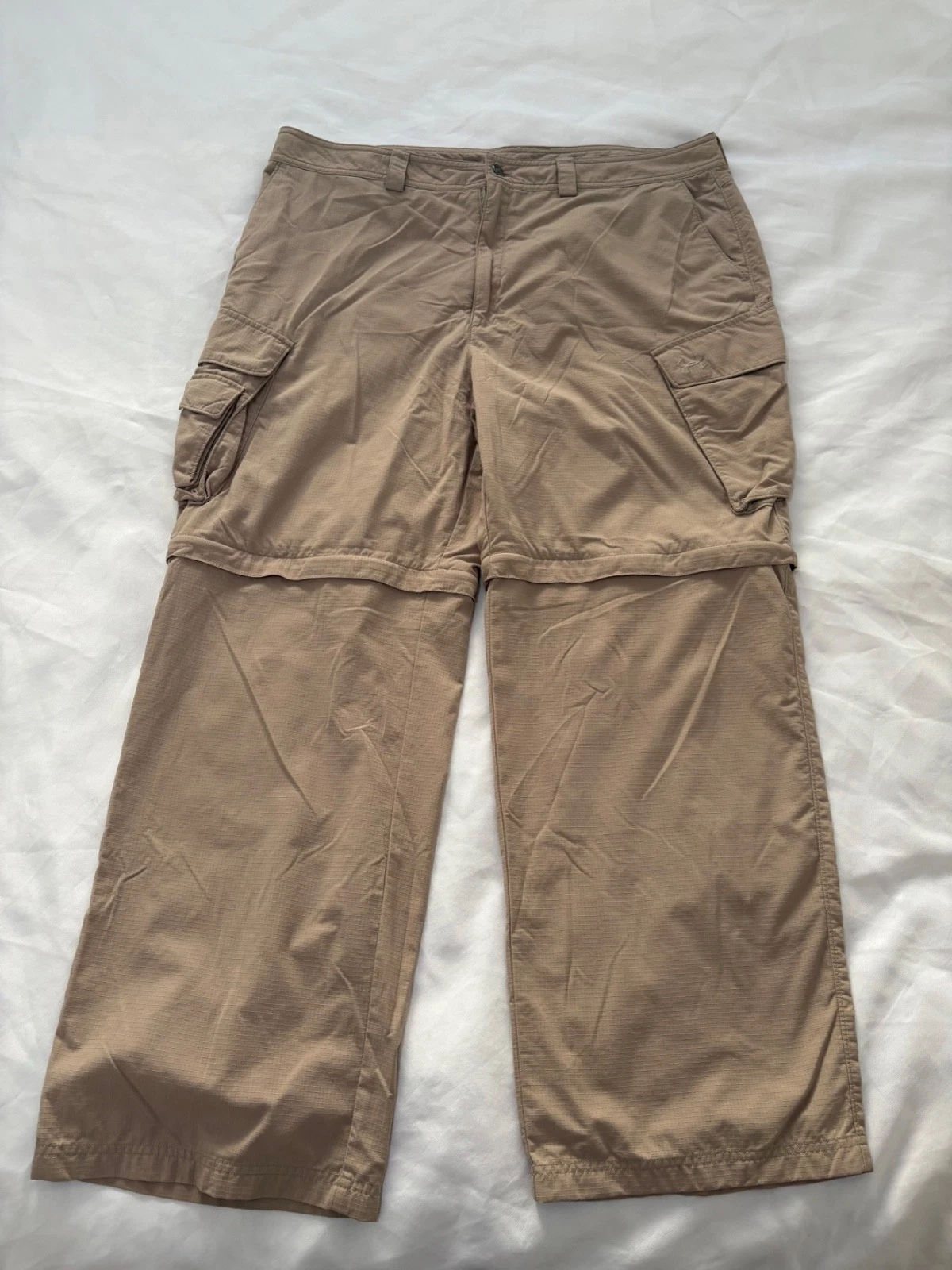 Under Armour Pants Mens 40x30 Khaki Convertible Zip Off Cargo Ripstop Hiking