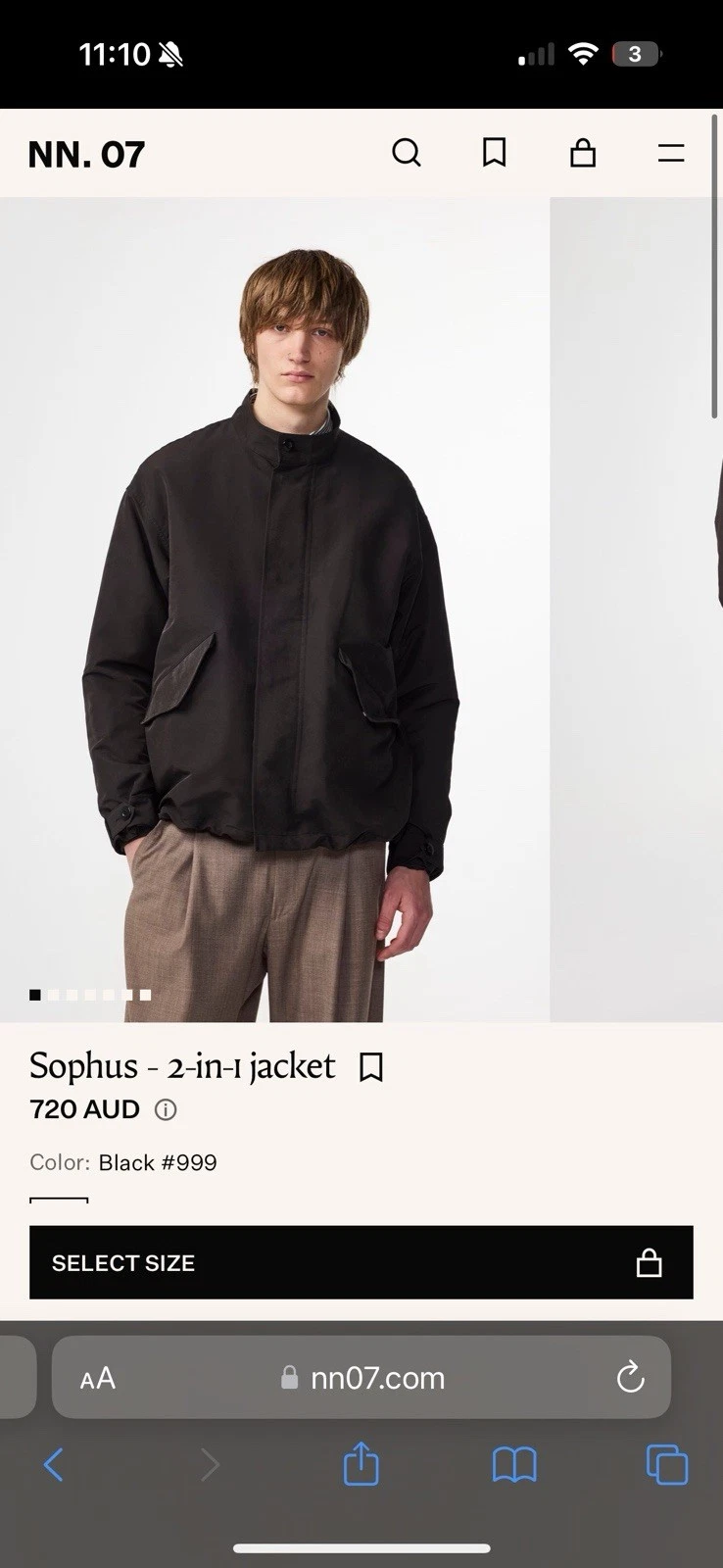 NN07 Sophus 2-in-1 Jacket Black Men’s S Great Condition image 10