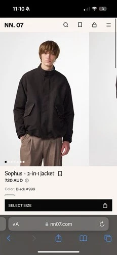 NN07 Sophus 2-in-1 Jacket Black Men’s S Great Condition image 10