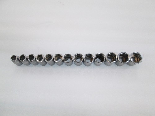 Snap-on Tools 13pc 1/2" Drive METRIC 6 Point Shallow Socket Set 313TWMY 12-24mm - Foto 2 di 6