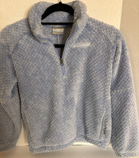Columbia Omni-Heat Sherpa 1/4 Zip Pullover Blue Jacket Youth Size M