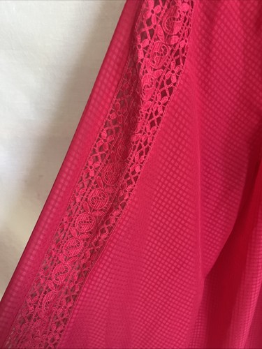 ALYX Sz X-Large Women’s 3/4 Sleeve Sheer Fuchsia Pink Blouse Nice! Boho - Picture 7 of 13