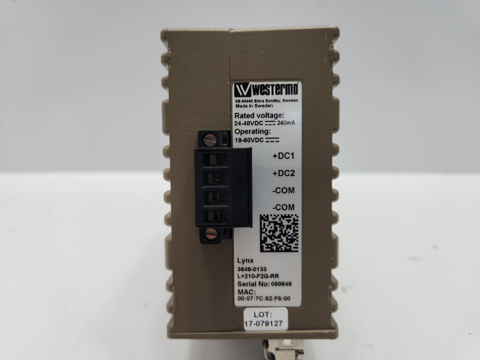 WESTERMO LYNX 3649-0133 ETHERNET SWITCH L+210-F2G-RR