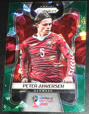 2018 Prizm World Cup Peter Ankersen Green Cracked Ice Prizm # 09/25 Crystal