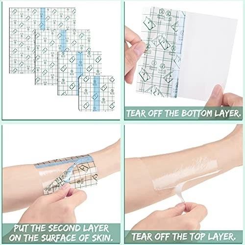 Waterproof Clear Tattoo Bandage - 100 Pcs in 3, 4, 6, 8 Inch Sizes - product detail image 4