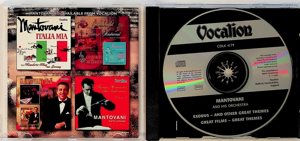 MANTOVANI- Exodus / Great Films & Themes - Soundtrack Albums CD 2on1 Easy 60s - Image 2 of 3
