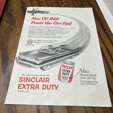 1955 Print Ad Sinclair Extra Duty Triple X Multi Grade Motor Oil 11”x7”