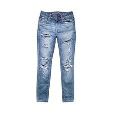American Eagle Super Super Stretch Distressed Jegging Jeans Women  s Size 4 Wash