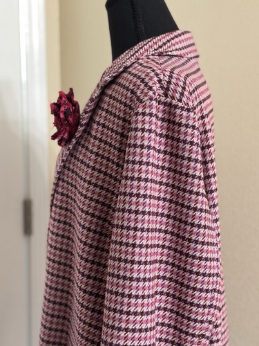 J Jill Berry Herringbone Plaid Notched-Collar Jacket Blazer Women Size Large - Picture 13 of 23